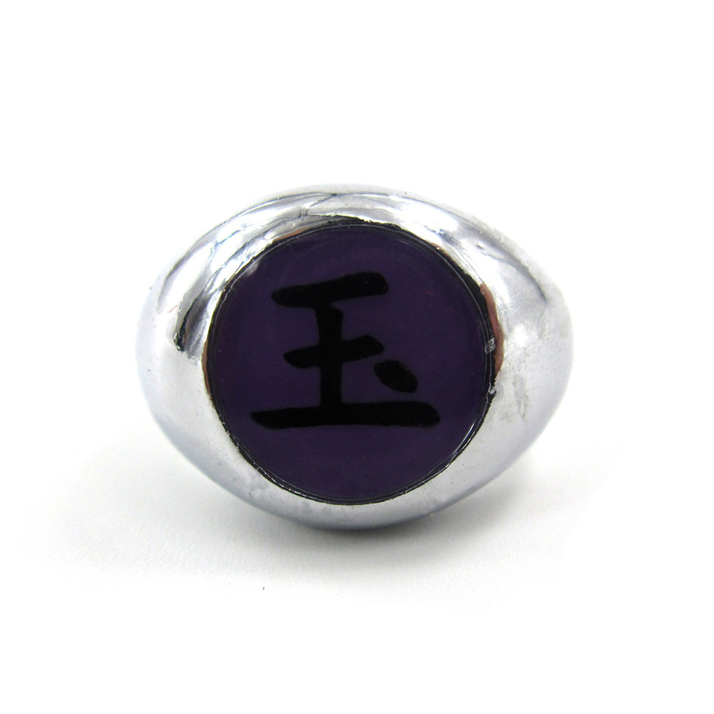 亚马逊爆款火影忍者晓组织迪达拉飞段蝎小南佩恩鼬朱青玉白字戒指