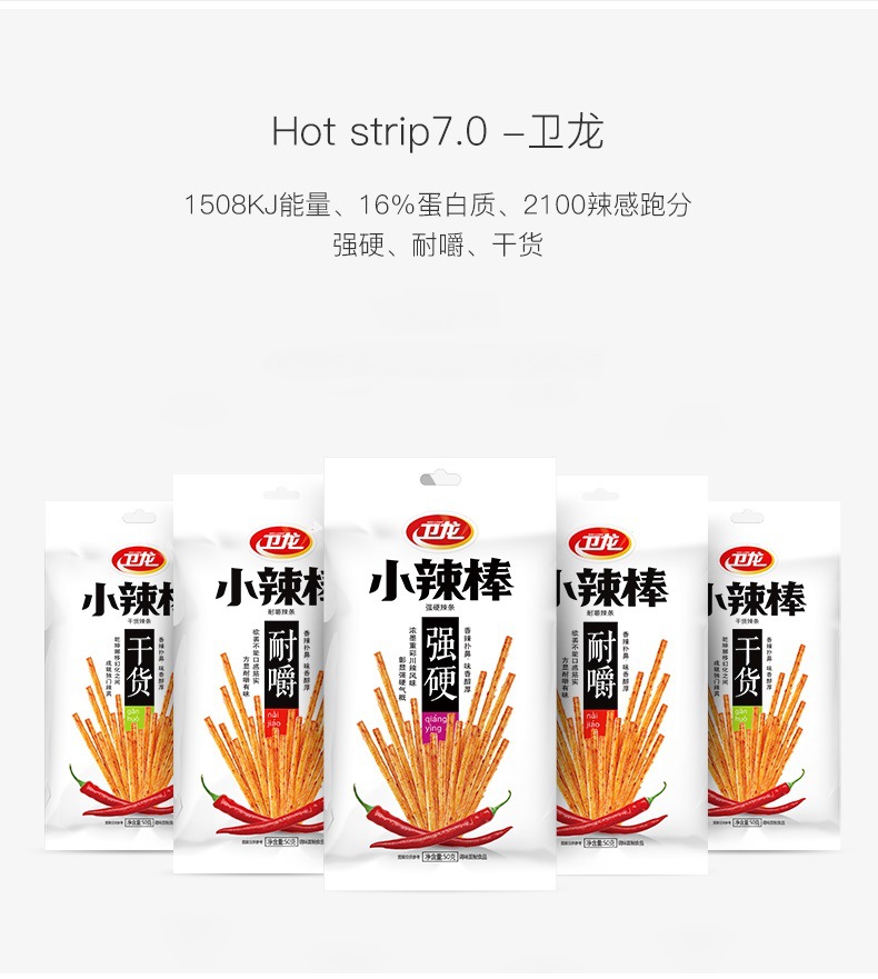 【多省免邮】卫龙亲嘴豆皮60g辣条片豆干素肉休闲零食商超市学校