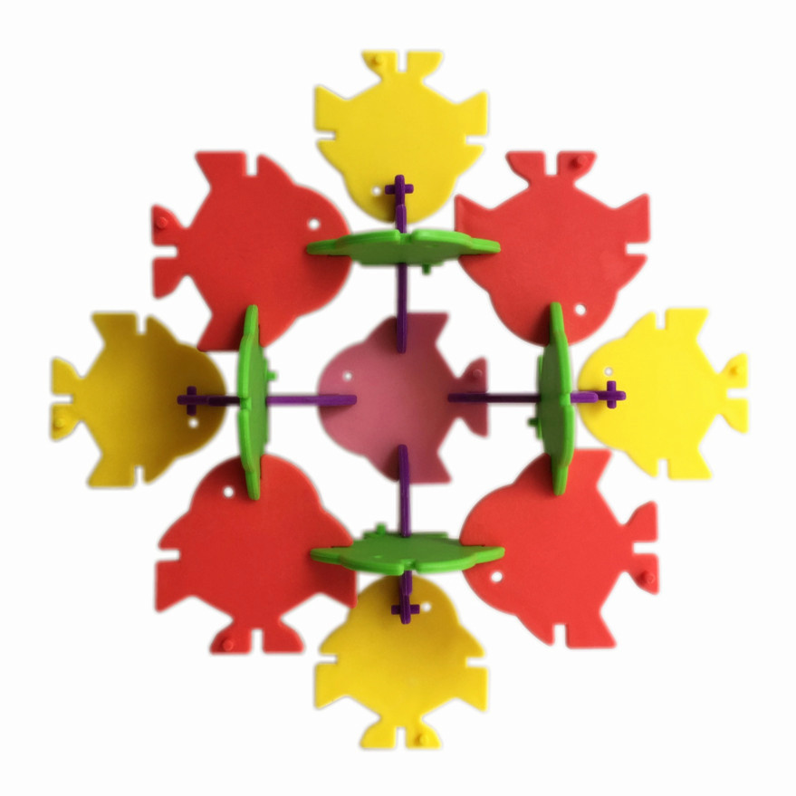 热带鱼积木幼儿园用品小鱼片桌面雪花片拼插早教儿童塑料玩具