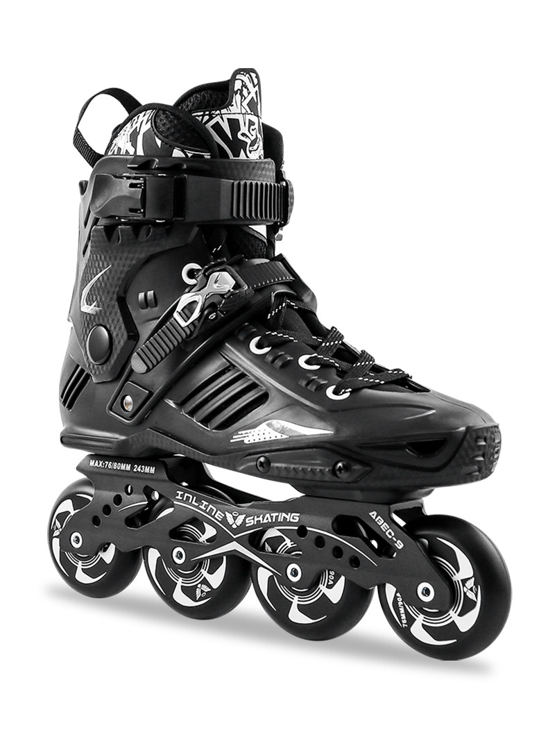 高校款工厂货源2018新款舒滑直排轮滑鞋成人溜冰鞋旱冰花式平花鞋