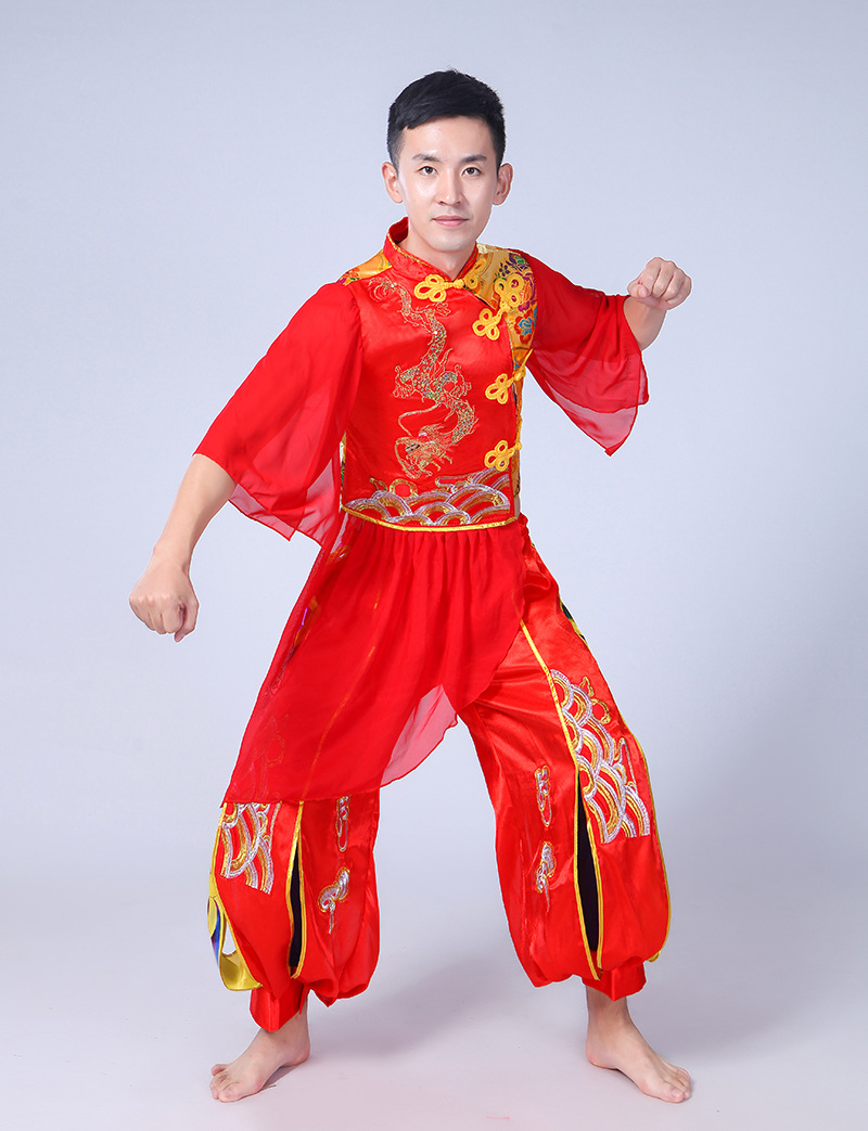 打鼓服演出服男女成人新款现代舞蹈服装中国风秧歌服腰鼓队水鼓舞