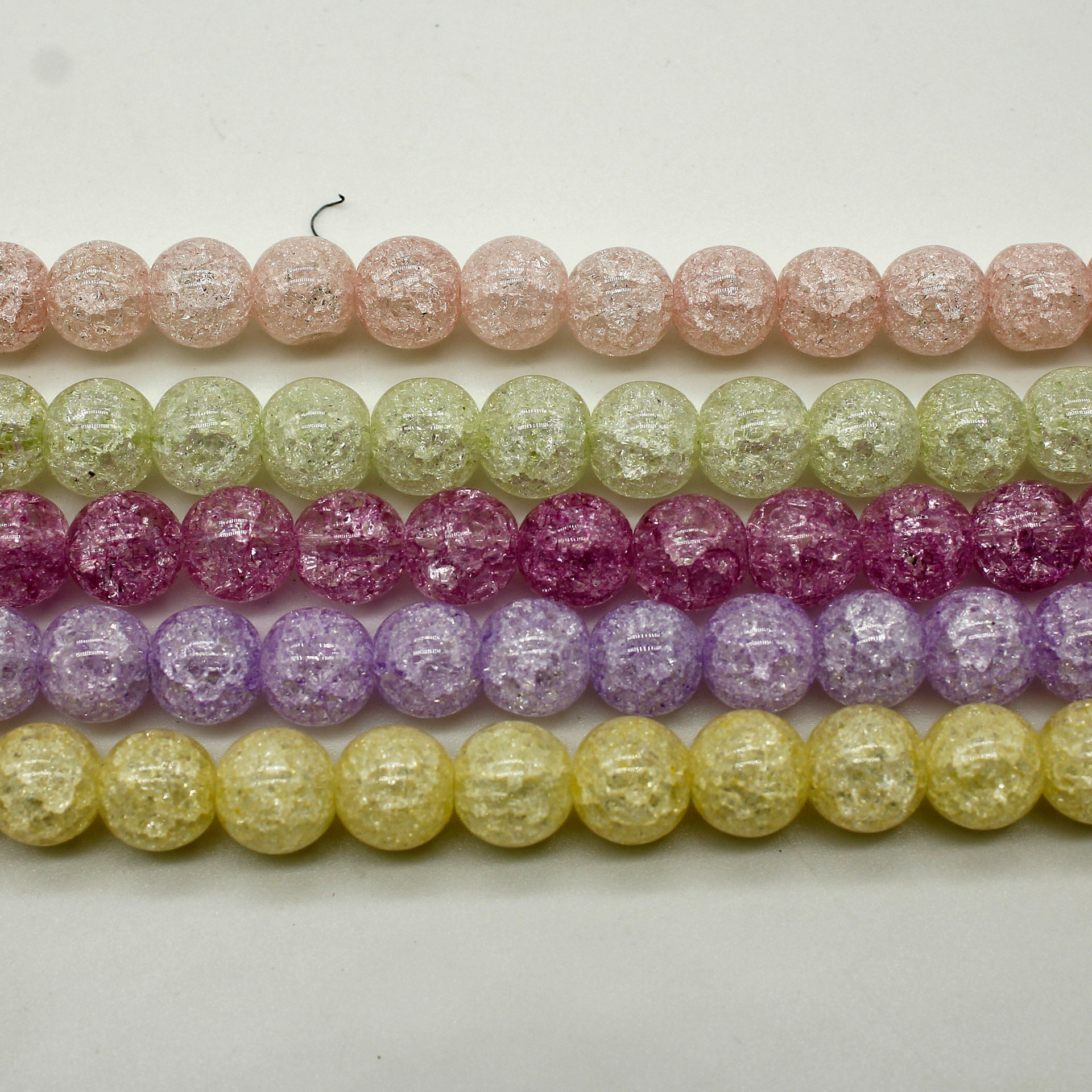 天然多色爆花晶散珠 玻璃爆花水晶批发 diy原创饰品配珠 厂家直销