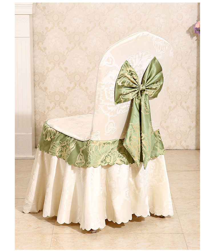 酒店椅套 新款欧式提花大裙摆椅子套罩 婚宴庆典椅子套加工定制
