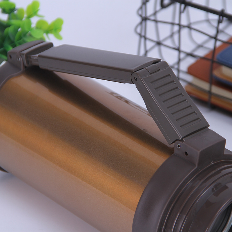 新款大容量不锈钢保温水壶户外旅行折叠手柄保温瓶可定制一件代发