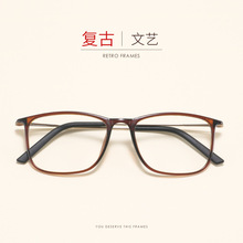 2236超轻舒适简约钨碳塑钢方形眼镜框男女款学生茶咖复古近视镜架