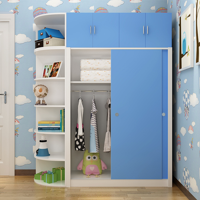 衣柜推拉门 现代儿童收纳柜 卧室定做移门衣橱 布衣柜升级木衣柜