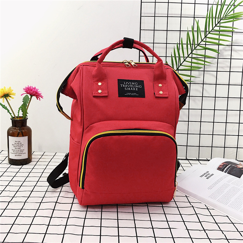 New Travel Large Mouth Oxford Cloth Simple Casual Backpack Backpack Small Student Schoolbag Handbag