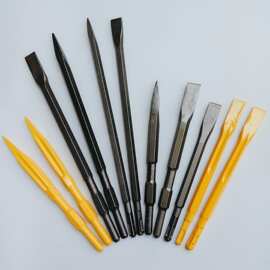 厂家批发电锤电镐凿子 方柄 圆柄 五坑 六角尖扁凿400长电铲头