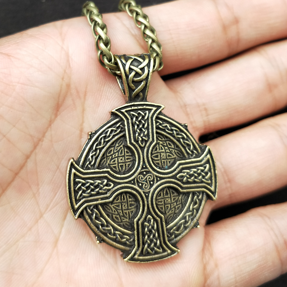 维京风太阳十字凯尔特人项链爱尔兰德鲁伊吊坠项链护身符吊坠项链