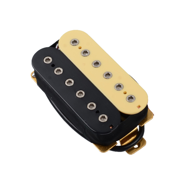 电吉他双线圈 双块拾音器 双拾音器 黑内六角螺丝 黄黑色 无框