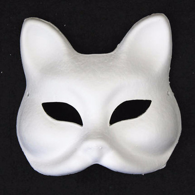 纸浆白面具diy狐狸动物白胚绘画手工手绘空白涂色漫展日系和风批