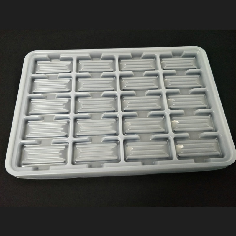 20片装电子芯片吸塑托盘 pvc白色吸塑托盘 数码家电包装塑料托盘