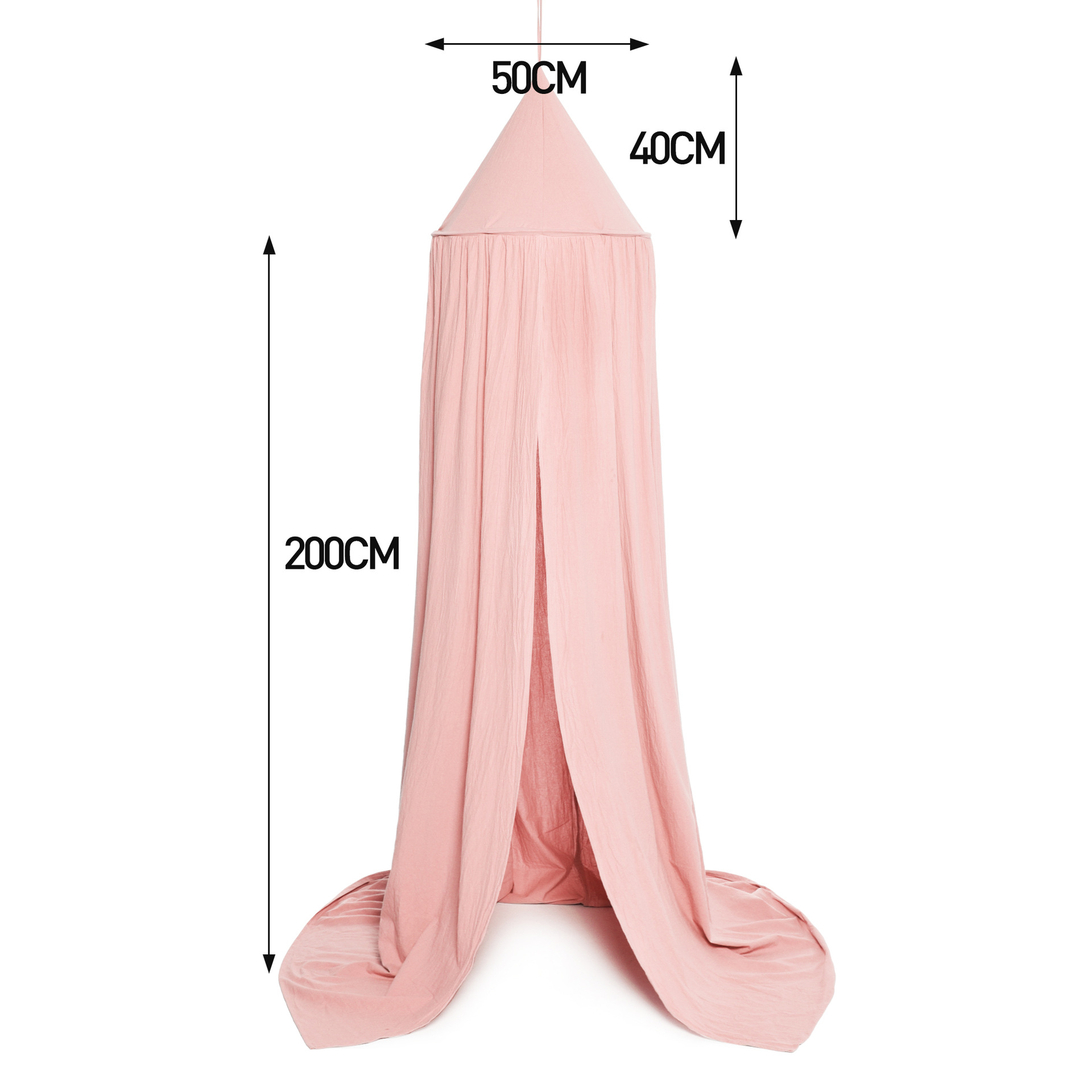 INS Nordic Style Pointed Children's Room Dome Mosquito Nets Shading Baby Room Bed Curtain Pure Cotton Bed Curtain Children's Tent Tide