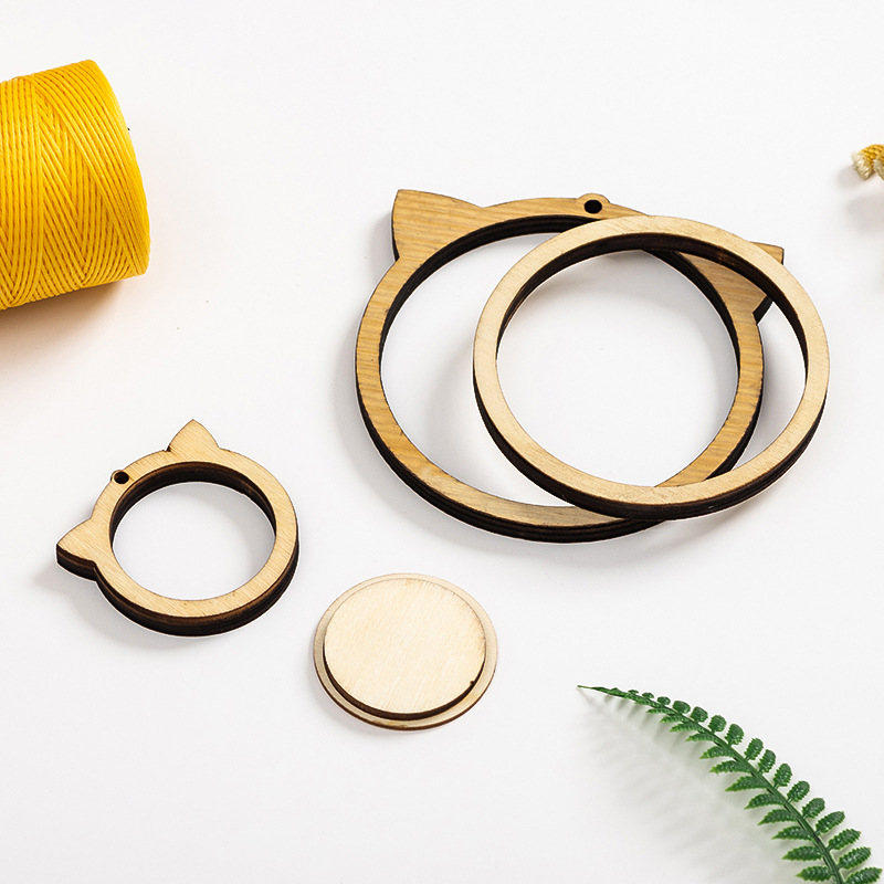 迷你小绣绷项链木质饰品手工刺绣绣绷绣圈十字绣绷子