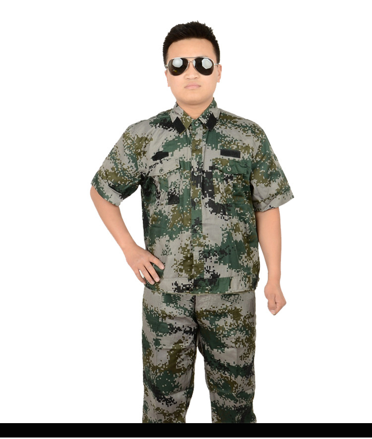 夏季学生军训迷彩服装07丛林迷彩短袖套装男女军迷户外作训服批发