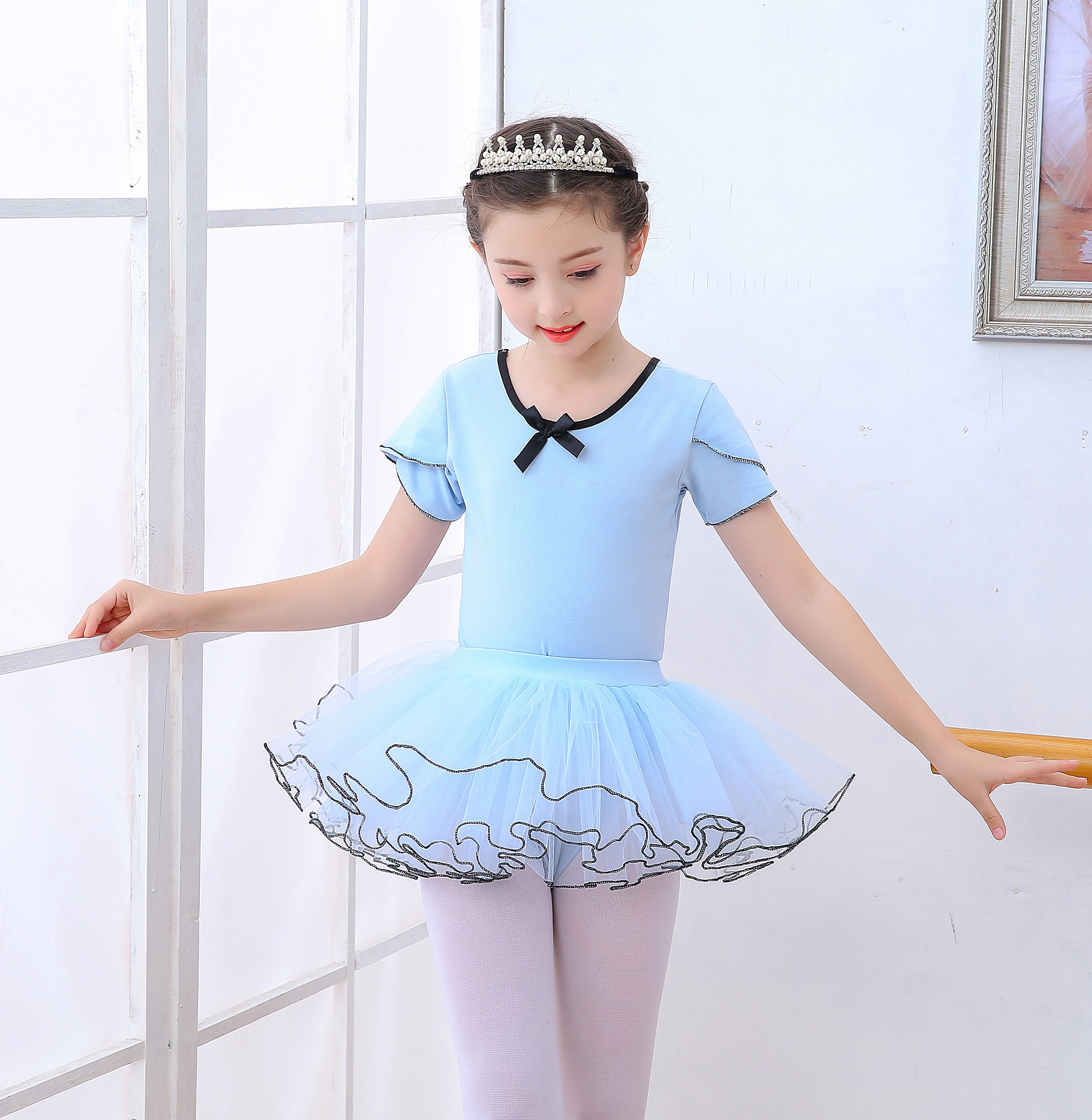 儿童舞蹈服女童芭蕾舞演出服少儿长短袖练功考级服女孩舞蹈表演服