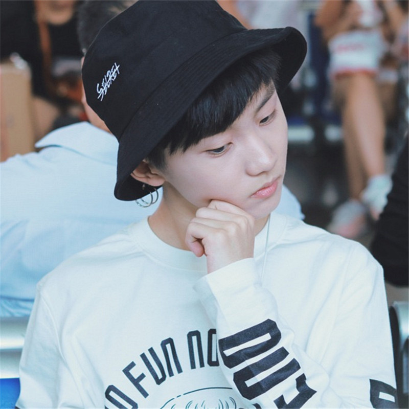 tf家族马嘉祺字母secret盆帽圆圈 铁环可折叠渔夫帽遮阳帽子潮