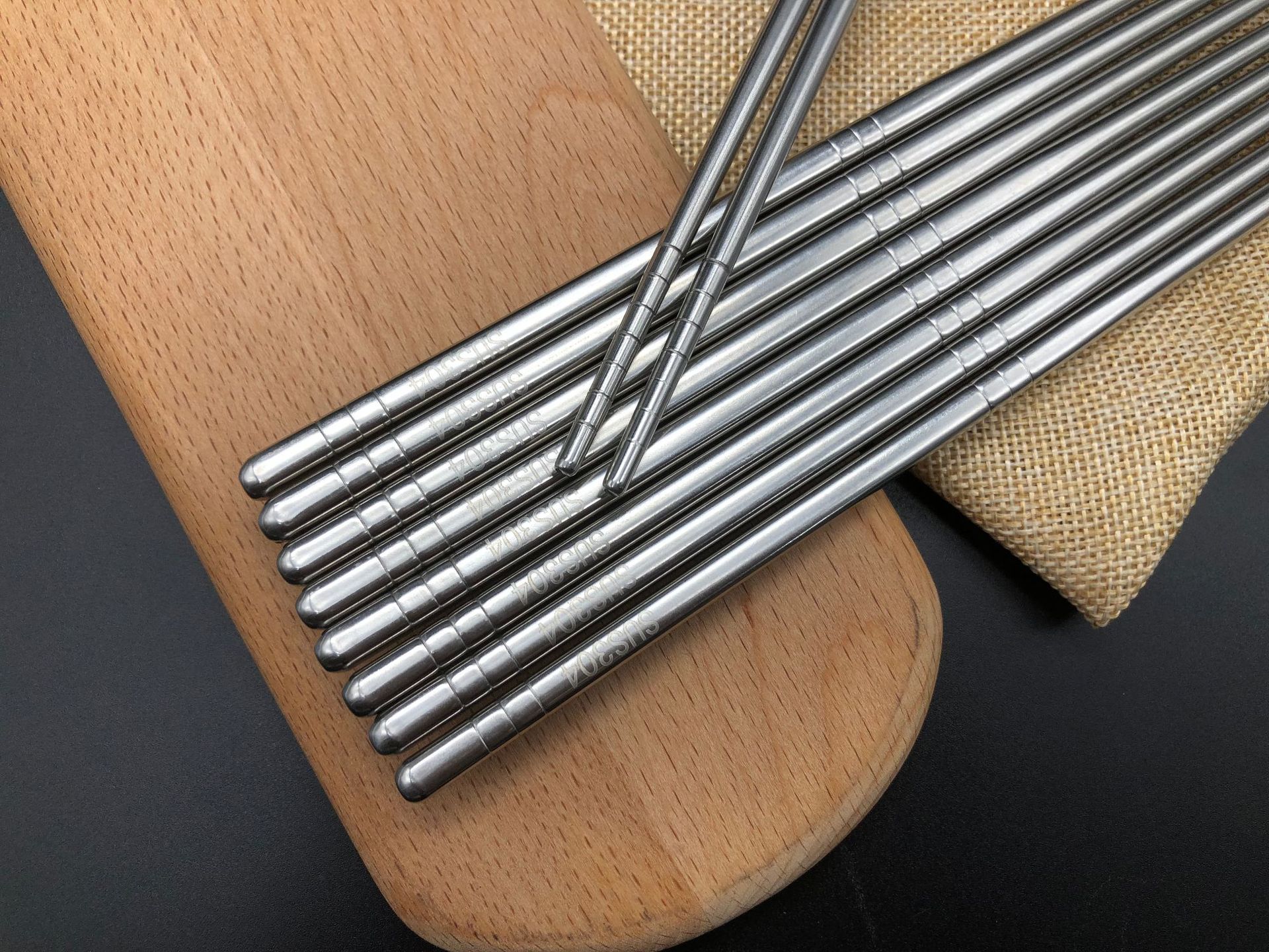 304全方形不锈钢筷子隔热防滑防烫餐具酒店西餐厅筷子