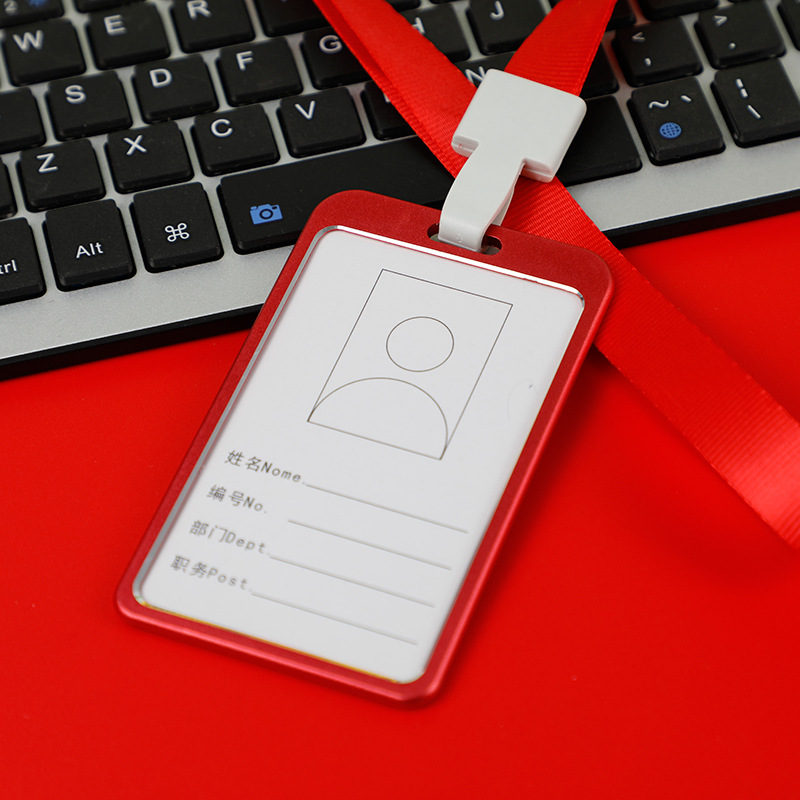 金属铝合金工作牌证件挂绳胸卡套员工厂牌定制内芯内页免费开票