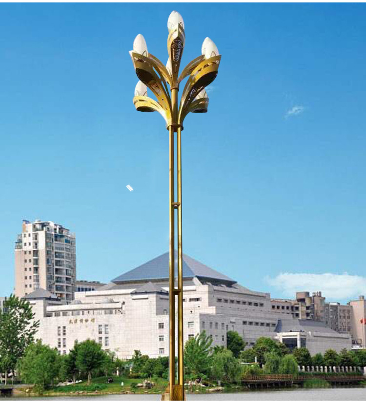 中华灯玉兰灯罩6广场led超亮庭院8米中式景观小区公园户外道路灯