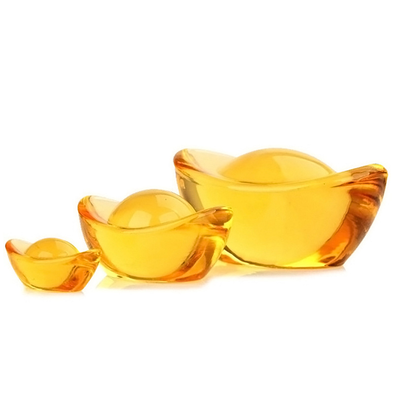 厂家直销合成黄水晶元宝鱼缸用品精品摆件特价批发