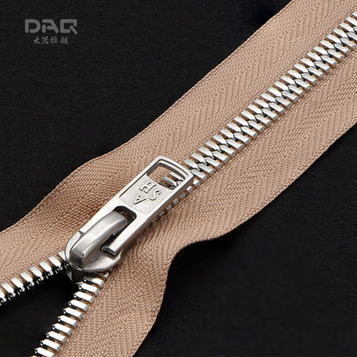 铜质双点牙拉锁 8号双拉闭尾鞋用金属拉链 优质皮具靴子拉链定制