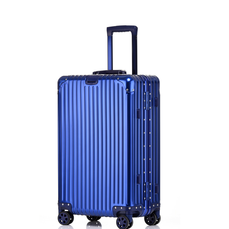 20-Inch Aluminum Magnesium Luggage Universal Wheel High-End Trolley Case Wholesale Printed Pattern Suitcase One Piece Dropshipping