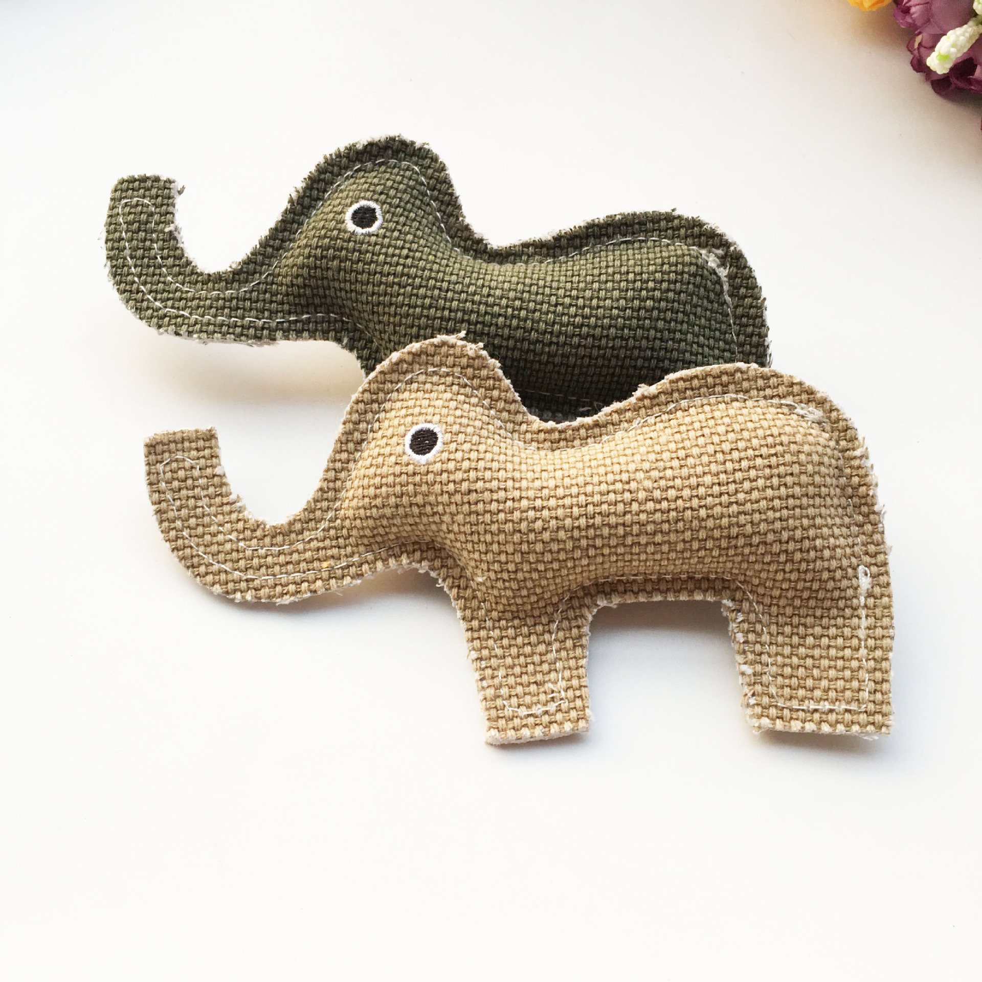 亚马孙牛仔玩具内置bb叫帆布耐咬 麻布小象 宠物狗狗超喜欢的玩具