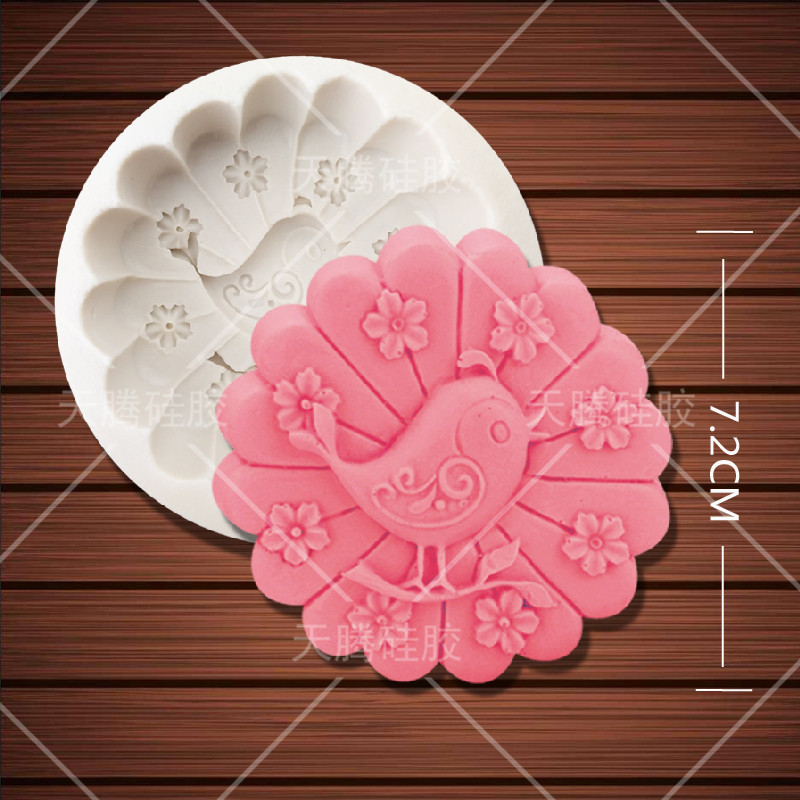 diy小鸟 花型硅胶模具手工翻糖蛋糕模 翻糖工具肥皂模具