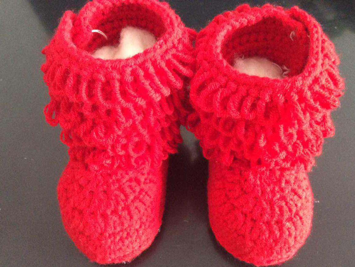 手工编织 毛线鞋子 婴儿宝宝童鞋 针织鞋手勾儿童鞋