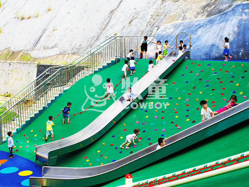 大型户外游乐设备定制山坡定制不锈钢滑梯儿童攀爬组合设