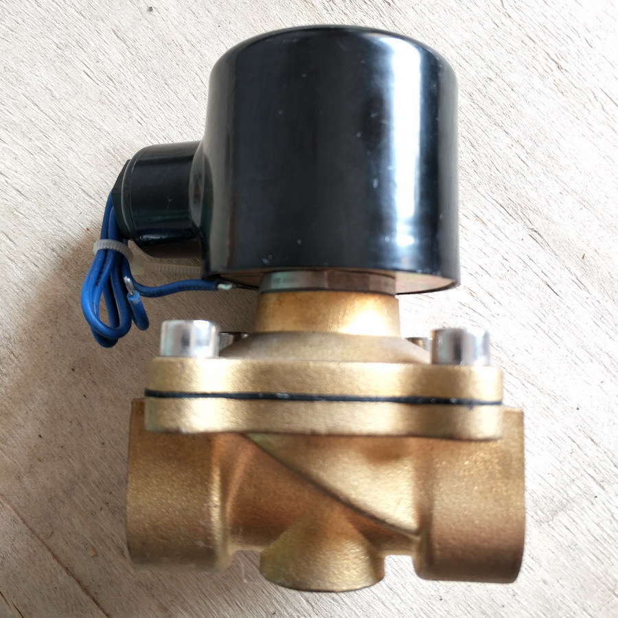 英科牌直动式常闭型进水二位二通内螺纹1寸黄铜电磁阀2w250-25