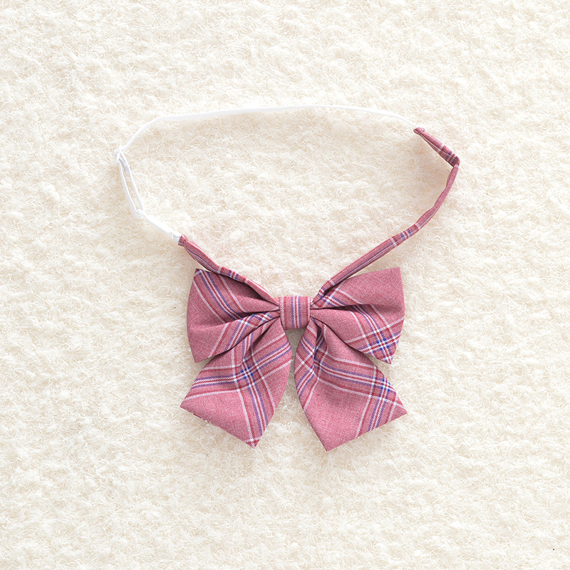 新款jk制服领结学生 蝴蝶结衬衫领花制服配件粉间白蓝格子领结