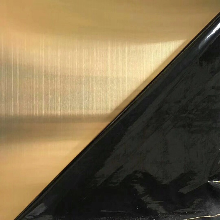 201/304不锈钢钛金板黄钛黑钛 玫瑰金拉丝304不锈钢板加工定制