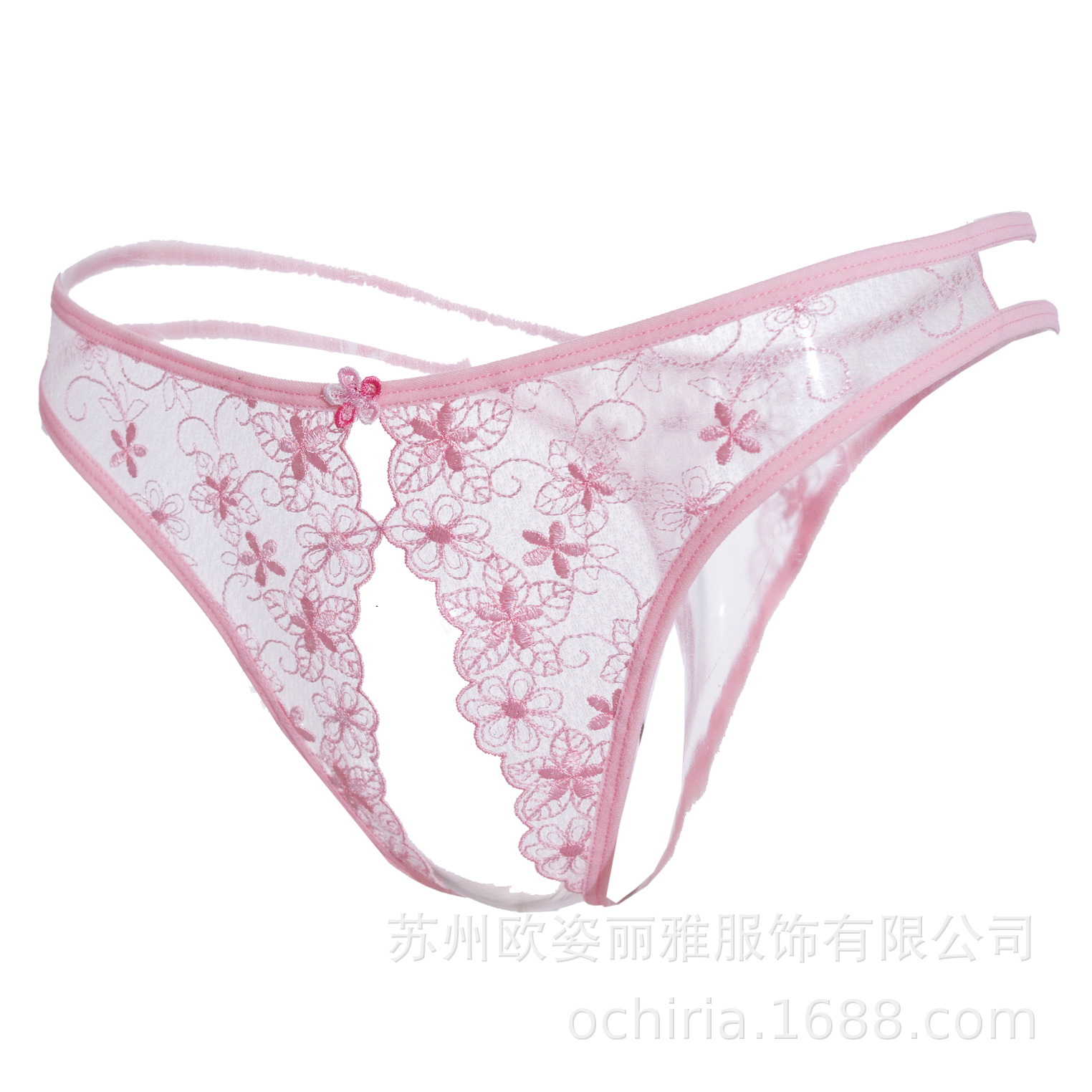 情趣内衣女士开裆刺绣诱惑透视丁字内裤女低腰性感美臀t裤1370