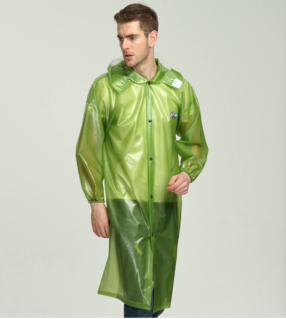 海翔pvc牛筋加 长款雨衣成人工地劳保透明时尚雨披连体防暴雨雨衣