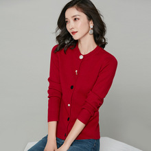 2023春季新款女装韩版时尚单排扣修身长袖针织衫女春季开衫外套