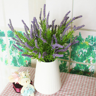 仿真花摆设装饰客厅房间桌面假花插花配草配材狗尾草泡沫薰衣草