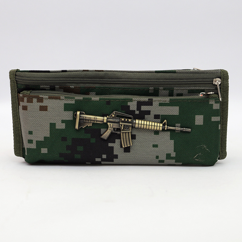 批发创意休闲铅笔袋军旅迷彩铅笔盒男中小学生文具盒多功能大容量