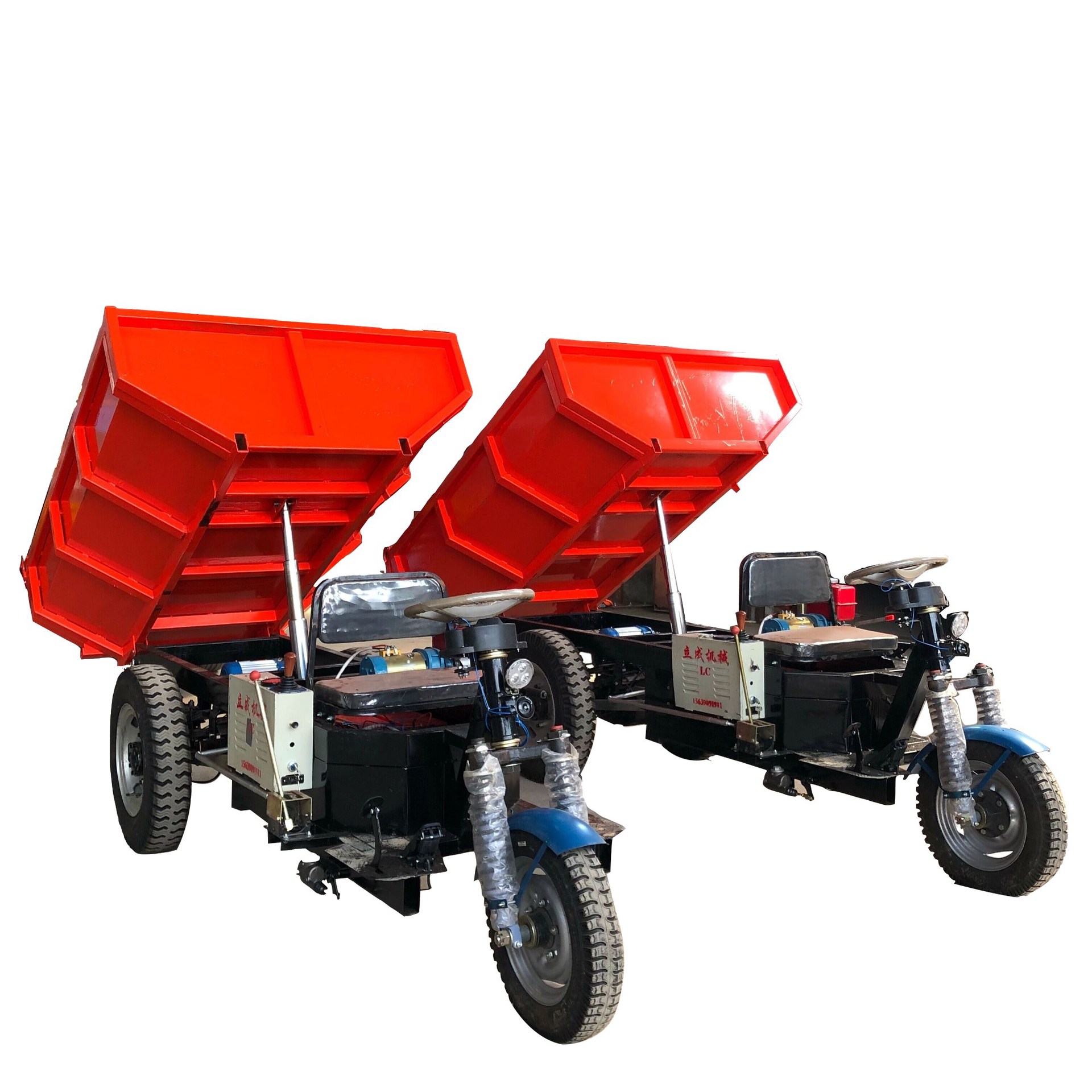 立成两吨工地三轮车 厂矿用电动三轮自卸车驾驶方便载重量大