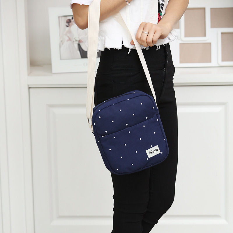 Canvas Casual Backpack Three-Piece Women's Bag Small Fresh Large Capacity Student School bag Polka Dot Backpack