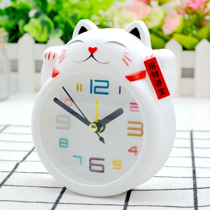 9元店货源创意小号招财猫闹钟节日喜庆礼品公司赠品