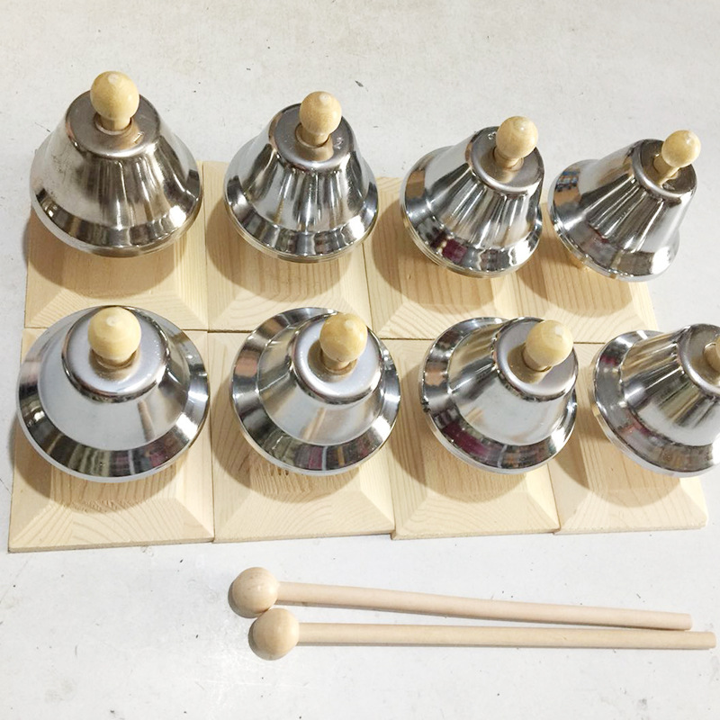 创意音感钟打击乐器 八音课铃碰钟 彩色8音课钟手按铃按钟