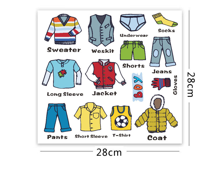 速卖通外贸亚马逊跨境男孩衣服分类标识贴内衣标签收纳箱柜反光贴