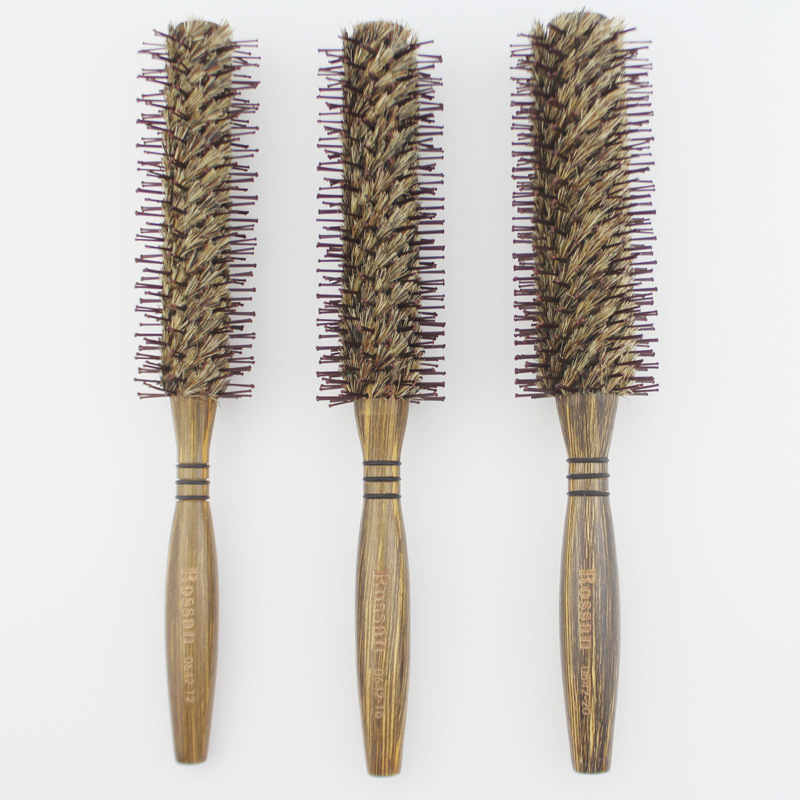 厂家直销毛滚梳猪鬃毛梳子卷发梳子内扣吹直发造型梳家用圆滚梳