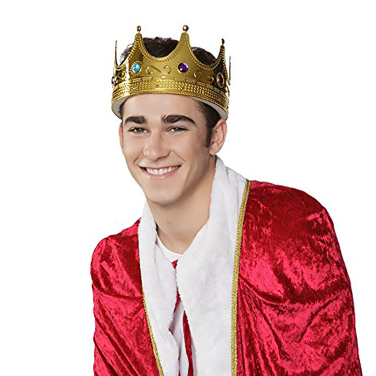 儿童表演化妆舞会道具国王大皇冠派对王冠国王帽子