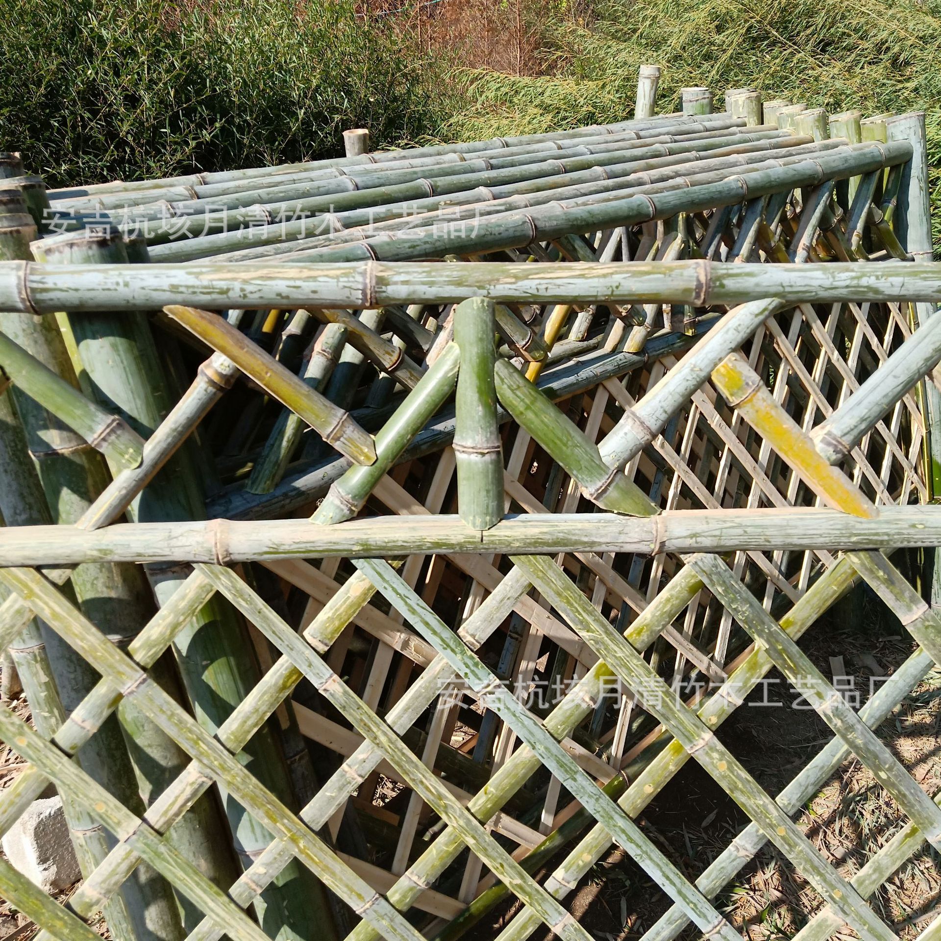 碳化.竹篱笆.竹栅栏