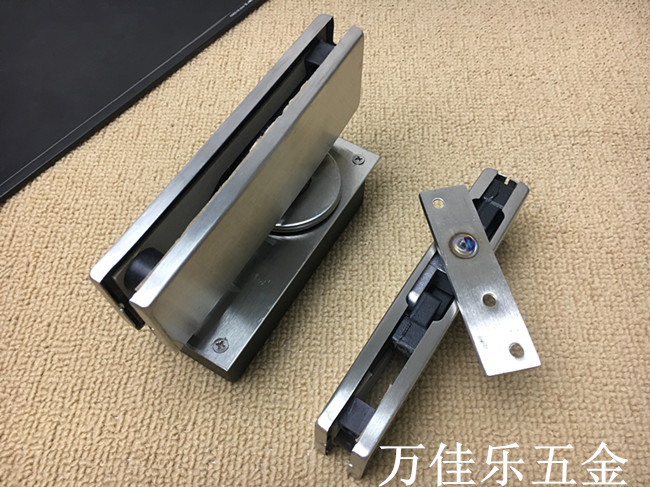 丹霸玻璃门上下转轴带弹力自动关门地弹簧玻璃门夹90/180度可定位