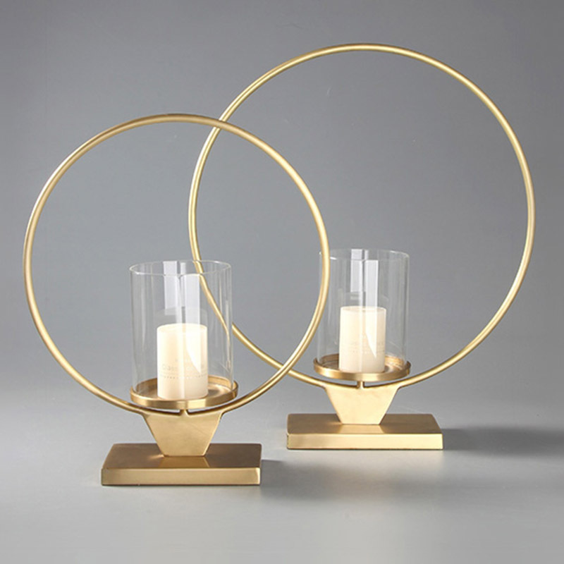 不锈钢几何蜡烛台插花架 欧式创意家居装饰品摆件烛台风灯