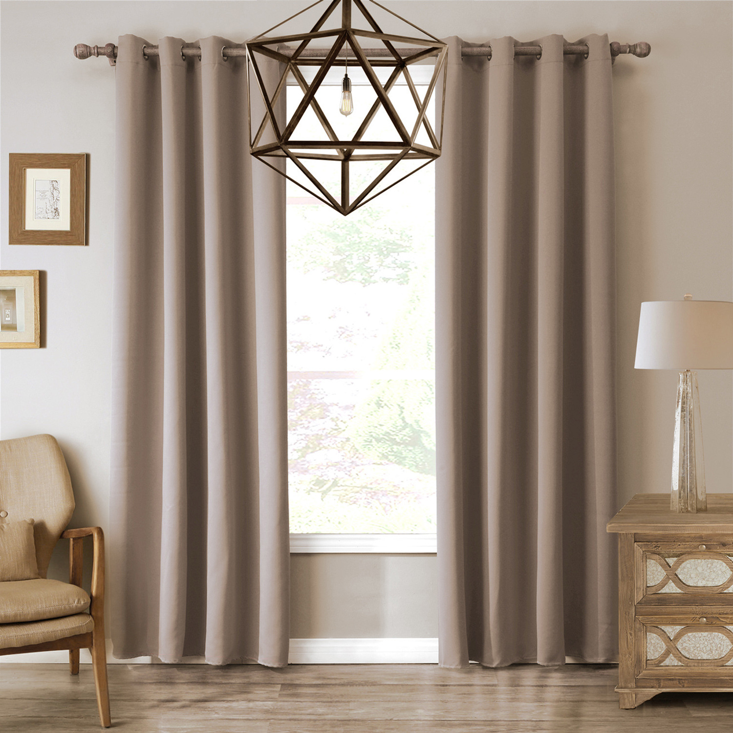 跨境专供 亚马逊货源 厂家直销 外贸遮光窗帘 杏色窗帘 素色